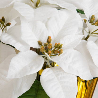🌟 Gift-Worthy | Golden Poinsettia Home Delight | Timeless Artificial Arrangement