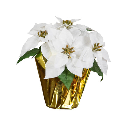 🌟 Gift-Worthy | Golden Poinsettia Home Delight | Timeless Artificial Arrangement
