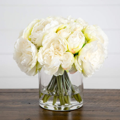 💙 Gift-Worthy | Delicate Peony Cottage Accents | Timeless Artificial Arrangement
