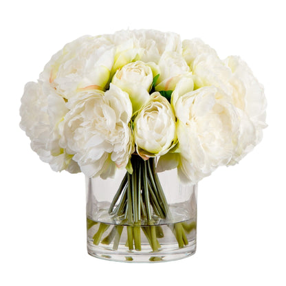 💙 Gift-Worthy | Delicate Peony Cottage Accents | Timeless Artificial Arrangement