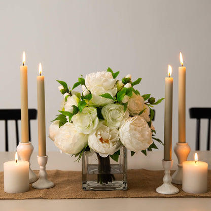 🤍 Gift-Worthy | Elegant Camellia Cottage Decor | Timeless Artificial Arrangement